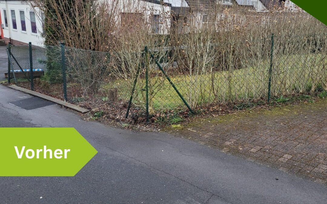 Moderner Stabmattenzaun ersetzt alten Drahtzaun – Zaunbau in Engelskirchen