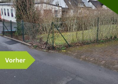 Moderner Stabmattenzaun ersetzt alten Drahtzaun – Zaunbau in Engelskirchen