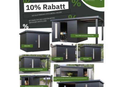 Spätsommer-Sale: 10 % Rabatt auf Metallhäuser und Zubehör bei Ueberberg
