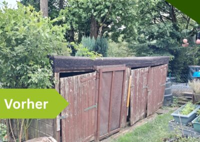 Modernes Gartenhaus ersetzt alten Holzschuppen – Profi-Montage in Engelskirchen