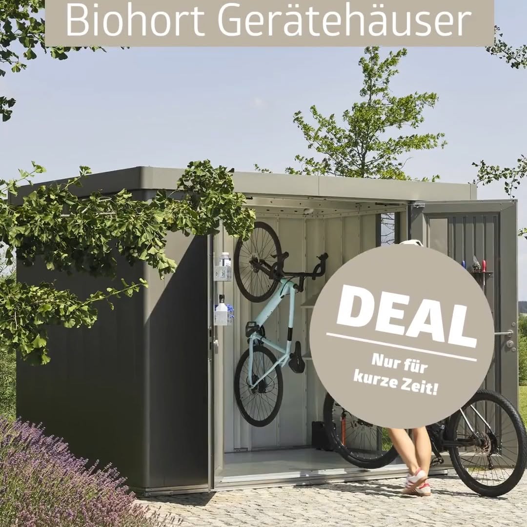 BIOHORT Gerätehaus Aktion Herbst 2026 in Engelskirchen – Gartenlösung von Ueberberg Holz im Garten