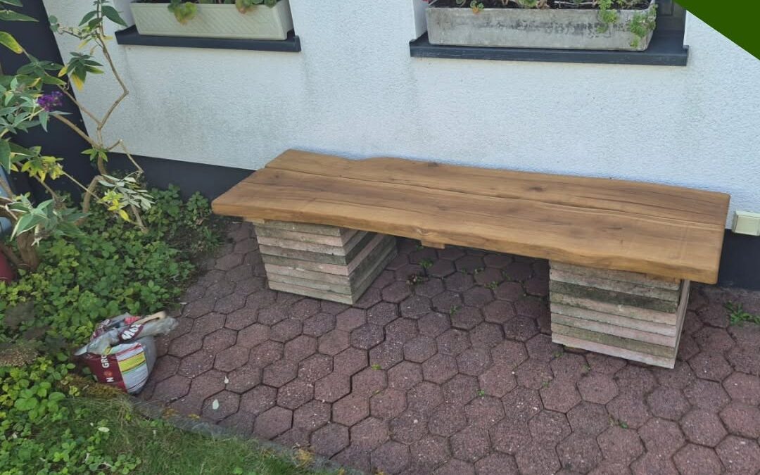 Upcycling: Regenfass aus Weinfass & maßgefertigte Sitzbank in Engelskirchen