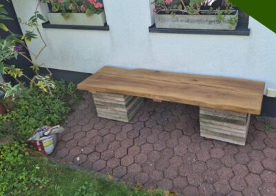 Upcycling: Regenfass aus Weinfass & maßgefertigte Sitzbank in Engelskirchen